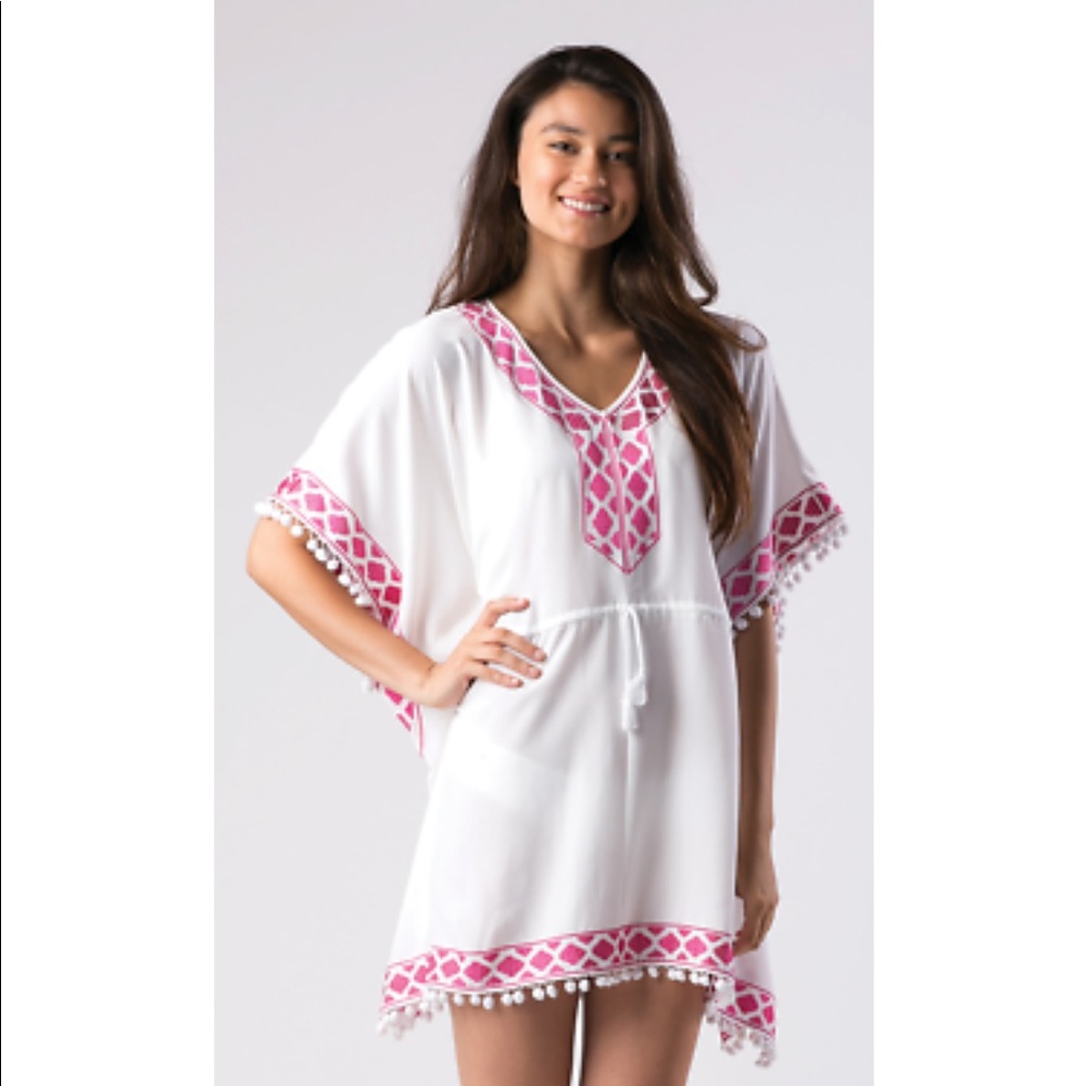 MOTT50 Adele Lurex Embroidered Kaftan Coverup NEW - Picture 2 of 16